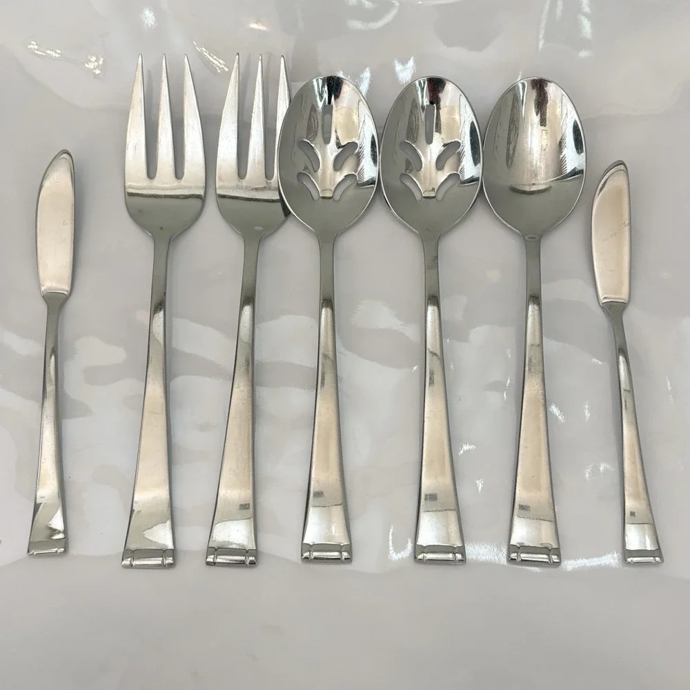 Reed & Barton Glossy 18/10 Stainless 7 pc HOSTESS SERVING Spoon Butter Spreader